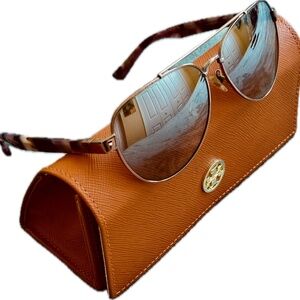 Tory Burch Rose Gold Mirrored Sunglasses